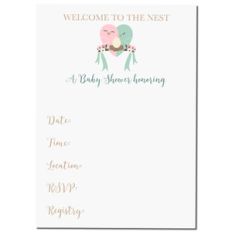 love bird egg baby shower invitation