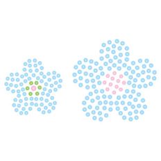 two sizes of rhinestone flowers