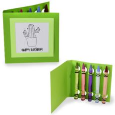 happy birthday coloring card - cactus