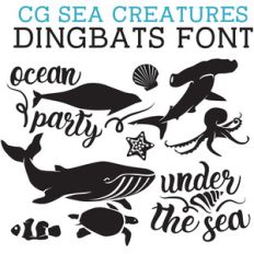 cg sea creatures silhouettes dingbats