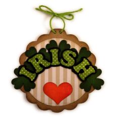 irish heart disc ornament tree