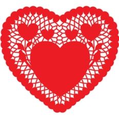 valentine heart doily