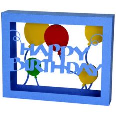 happy birthday balloons box card