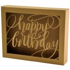 happy birthday brushed box card
