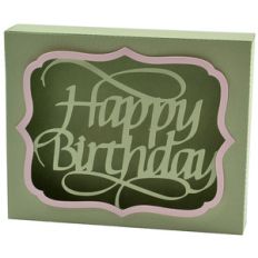 happy birthday flourished box card