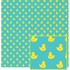 rubber duck on aqua pattern
