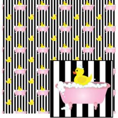 bathtub ducky on stripes pattern