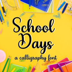 school days script font