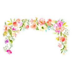 watercolor flower cascade