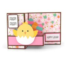 pop up box card baby chick