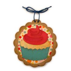 cupcake oval ornament