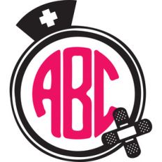 nurse round monogram frame