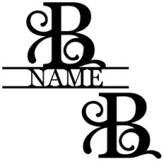flourish monogram nameplate b