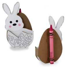 bunny egg crayon card