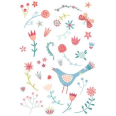 spring birds and flowers stickers