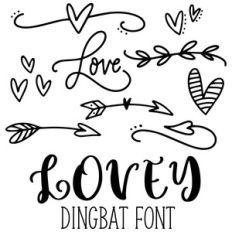 lovey dingbat valentines font
