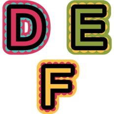 nested alphabet d-f