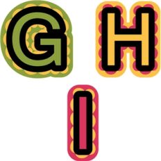 nested alphabet g-i