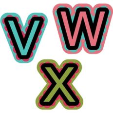 nested alphabet v-x