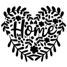 home leafy floral heart