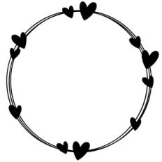 heart circle doodle frame