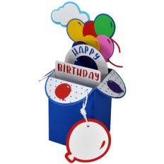 happy birthday balloons card in a box