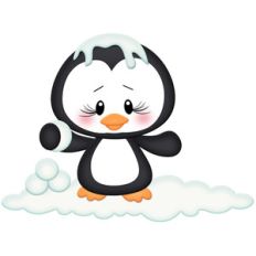 penguin playing in snow