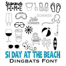 si day at the beach dingbats font