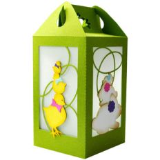 easter layered chick and bunnies lantern