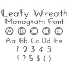 leafy wreath monogram font