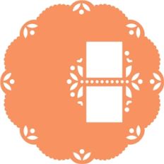 doily frame with 2 square photos
