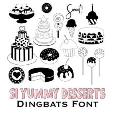 si yummy desserts dingbats font