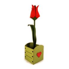 tulip 3d cubic one stem in crate