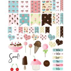 yummy desserts planner stickers