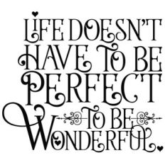 life doesn't have to be perfect to be wonderful