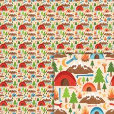camping icons background paper