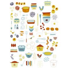 mid century kitchen stickers