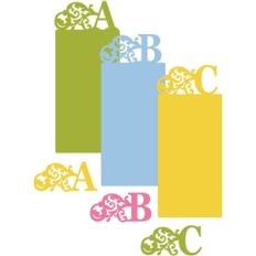 flourish monograms and cards - a,b,c