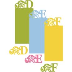 flourish monograms and cards - d,e,f