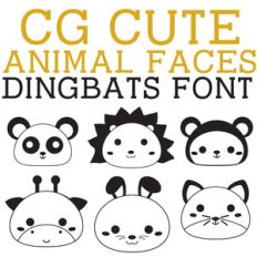 cg cute animal faces dingbats