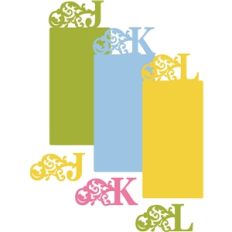 flourish monograms and cards - j,k,l