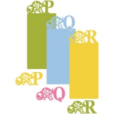 flourish monograms and cards - p,q,r