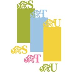 flourish monograms and cards - s,t,u