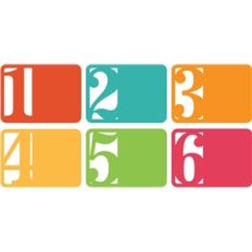 3x4 life cards horizontal numbers 1-6