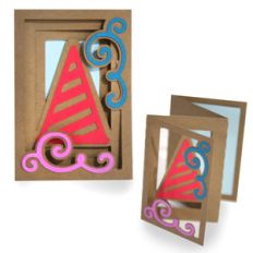 accordion shadow box card - party hat