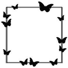 butterfly square doodle frame