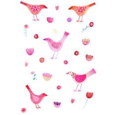 pink watercolor birds stickers