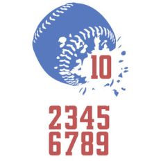 baseball with numbers