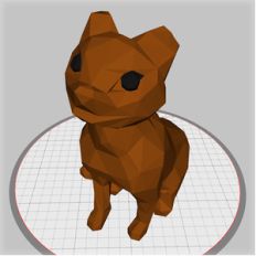 low-poly geometric cat
