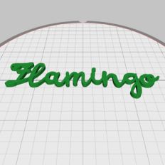 flamingo word embellishment